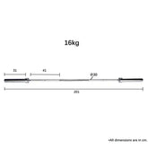 2.01m olympic straight bar dimension
